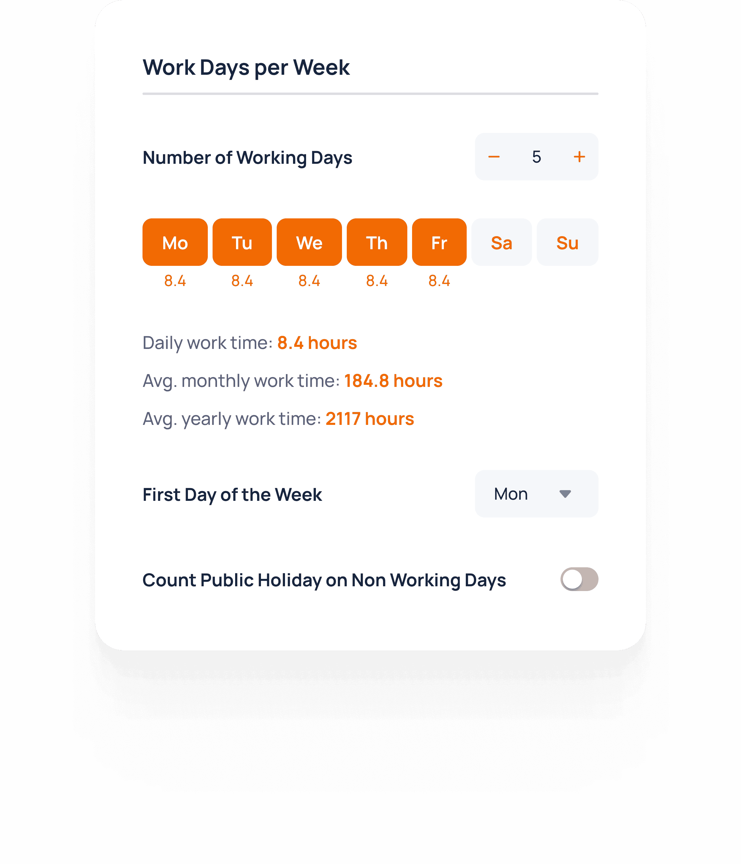 Flexible Arbeitstage und Vertragseinstellungen in JobDone
