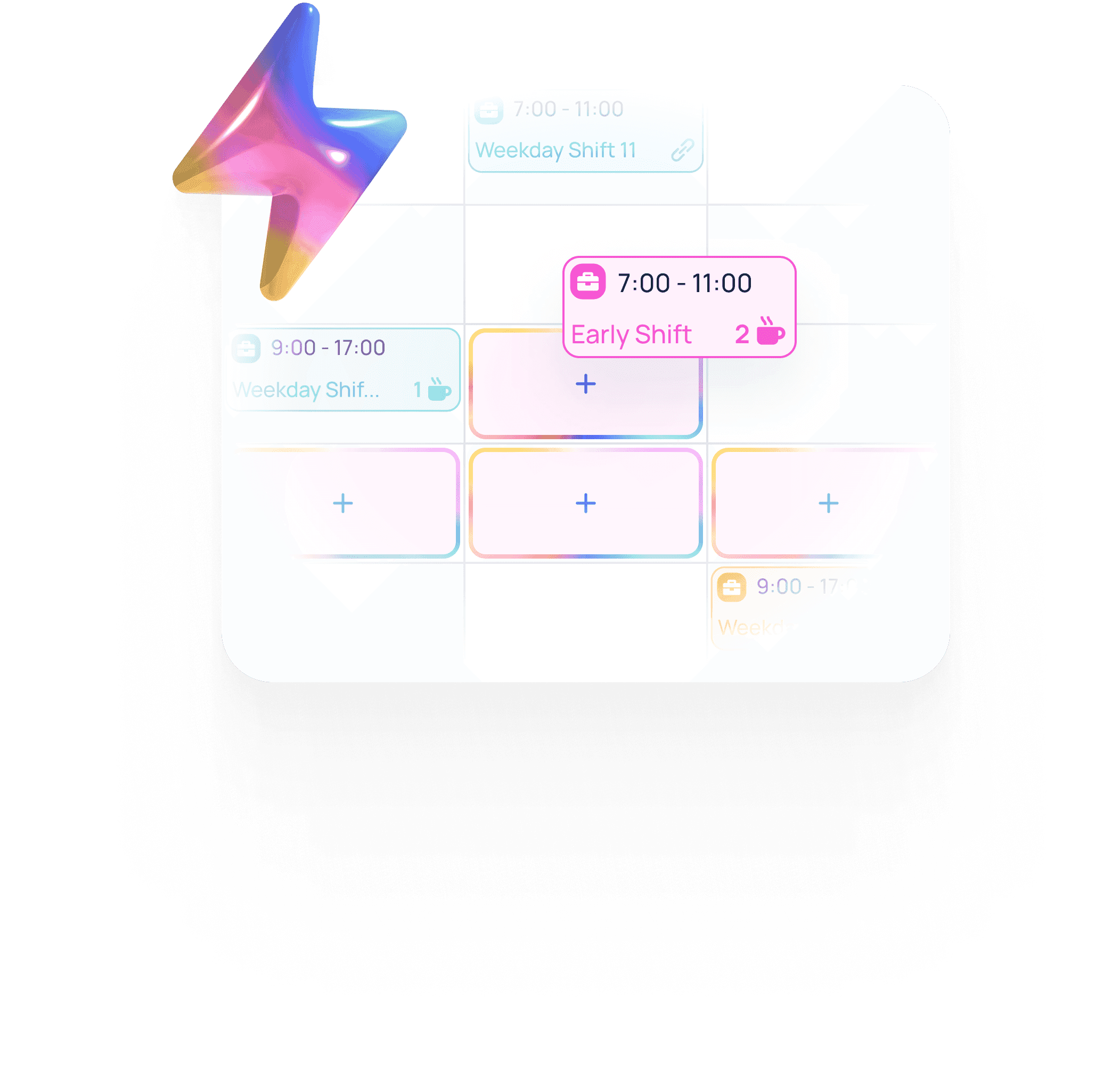 JobDone Flash Mode for quickly creating shifts and absences